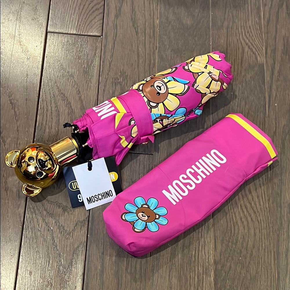 Moschino Umbrella - Fuchsia Pink Flower Bear